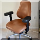 F44. Neutral Posture Inc adjustable leather desk chair. Model NPS8870. 48”h 